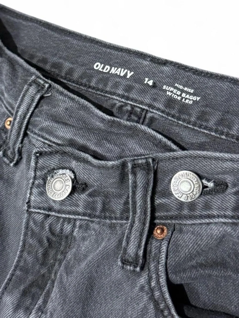 Old Navy Girls 14 Black Super Baggy Wide Leg Jeans